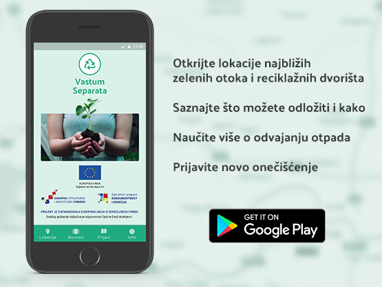 Aplikacija za održivo gospodarenje otpadom za Android pametne telefone
